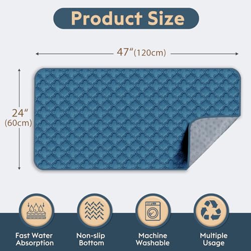 Washable Guinea Pig Cage Liner - 4 Pack Reusable Washable Pee Pads，Waterproof Guinea Pig Bedding for Small Animal - Rabbit Bunny Hamster Puppy (Blue, 24" X 47" - 4 Pack) - color: Blue, size: 24" X 47" - 4 Pack