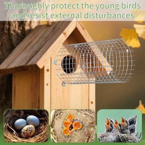 Bluebird House Protector Guards, 2 Sets Stainless Steel Birdhouse Predator Guard for Keeping Out Predators and Their Babies Safe, Easy to Install