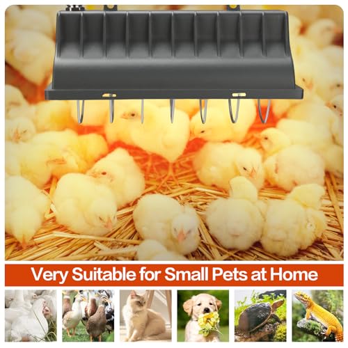 2 Pack 250W Chicken Coop Heater for Chicken Dog Kennel, Cat Bed, Reptiles & Incubators, 2 Heating Mode Warmer for Chicken Coop in Winter, Inside and Outdoor Pet Total 4 Heating Tube as Backup Lamp