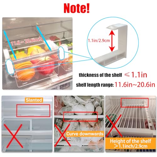 URALFA Fridge Drawer Organizer 2 Pack, Fridge Organizers and Storage | Deli Drawer for Refrigerator, Pull Out Fridge Under Shelf Drawer, Refrigerator Storage Containers for Fruit, Egg, Yogurt - color: 2 Pack Drawer