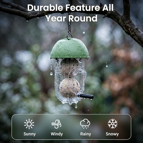 LONA Suet Ball Bird Feeder with 1 Port, Unique Bird Feeder for Outdoors | Easy-refill, Weather Rust-Resistant Feeder for Attracting Birds, Tube Hanging Feeder for Garden/ Backyard, Green,1 Pack - style: Style4-Small Tube