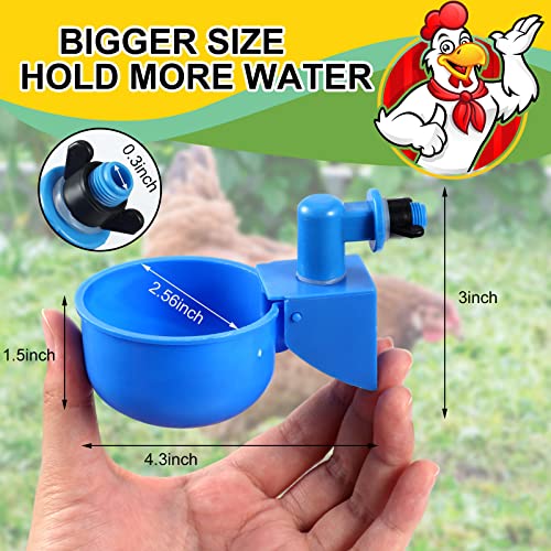 Tanlade 50 Pcs Automatic Chicken Waterer Cups Chicken Feeder for PVC Pipe Waterer Kit for Poultry Duck Goose Turkey Bunny (Blue,Classic) - color: Blue