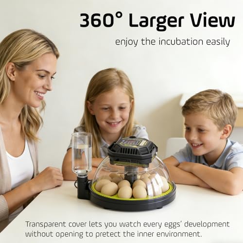 Egg Incubators for Hatching Eggs, Temperature Humidity Control | Automatic Egg Turning, Atomizer Humidification, Built-in Egg Candler, incubating chicken/duck/goose/quail/parrot eggs - size: 18 Egg