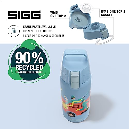 SIGG - Insulated Kids Bottle - Shield One Therm - For Carbonated Beverages - Dishwasher Safe - Stainless Steel - 17 Oz - color: Pompiers