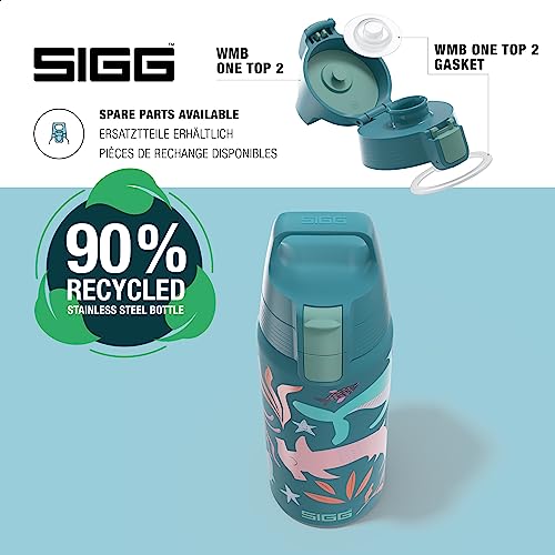 SIGG - Insulated Kids Bottle - Shield One Therm - For Carbonated Beverages - Dishwasher Safe - Stainless Steel - 17 Oz - color: Blue World