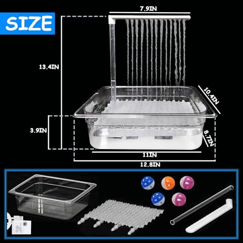 Parakeet Bird Bath with Pump,Large Automatic Parrot Bathtub Shower Fountain | Bird Bathing Tub,Circulating Water System,Parrot Bath for Budgie Cockatiel Lovebird Conure - size: Bird Bath
