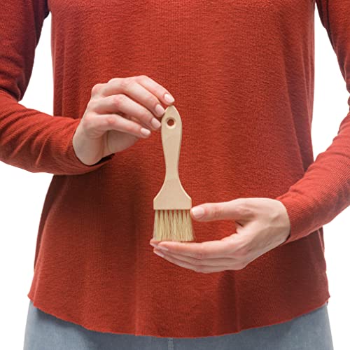 Redecker Natural Horsehair Flat Pastry Brush with Untreated Beechwood Handle, Ideal for Basting, Glazing and Applying Eggwash, 6 Inches, Made in Germany - size: Single Unit