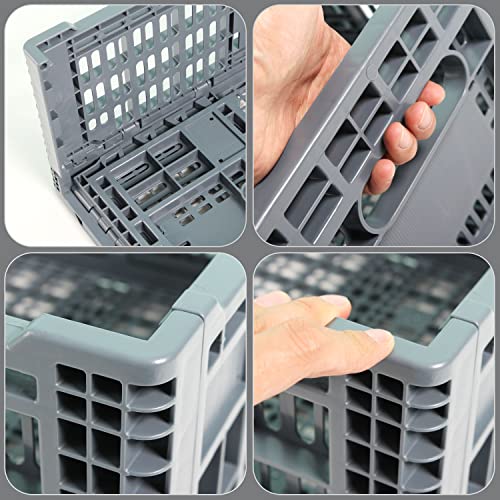 Collapsible Storage Bin/Containe， Transfer box,crate Transit storage of various items (Gray 23.6" L x 15.7" W x 8.6" H-two) - size: Gray 23.6" L x 15.7" W x 8.6" H-two