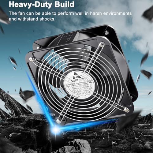 GDSTIME AXIAL 2060 Muffin Fan, 120V AC 200mm x 60mm High Airflow Dual Ball | 110V 115V, ON/OFF Switch, Heavy-duty Aluminum, 200x200x60mm, for Chicken Coop, Shed Cooling Ventilation, Freezer Replacement - size: 200x200x60mm