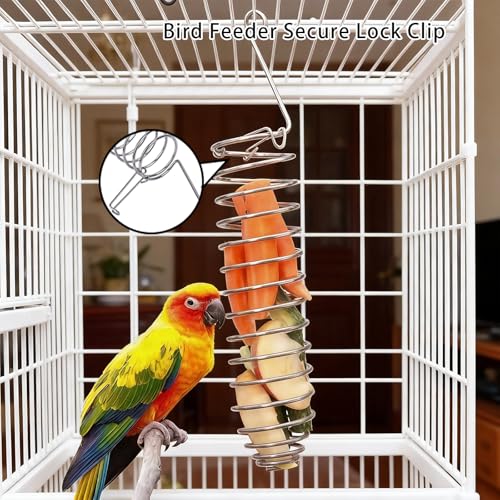 4pcs Millet Holder for Bird Cage Metal Parrot Bird Feeder Hanging Spray Millet Treat Holder Basket Storage Container Bird Cage Accessories for Cockatiel Parakeet Lovebird Finch Conure Small Animals