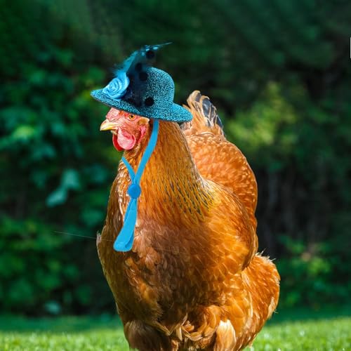 6-Pack Mini Chicken Hats for Hens, Dolls Hats, Cute Decorations | Cotton & Polyester, 2.76 in (7 cm), Adjustable Chin Strap, Fits Small Animals - style: Flower-Fine-Glossy