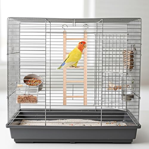 Bird Ladder for Cage, 3 PCS Bird Cage Ladder Wooden Hanging Parrot Wood Step Parakeet Ladders Climbing Small Wooden Ladders for Birds Parakeets Parrots Cockatoo Lovebirds (4 Step, 5 Steps, & 6 Steps)