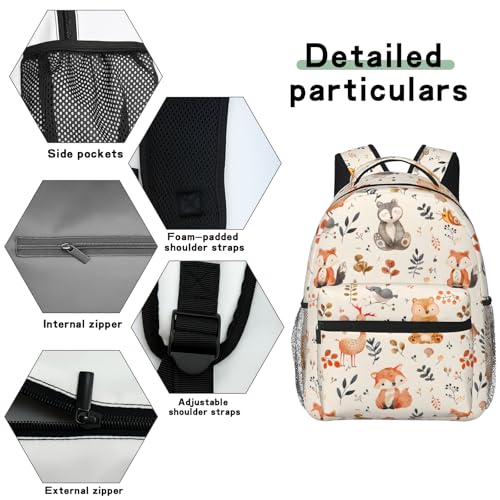 Forest Animal Casual Backpack, Lightweight Laptop Bag Daypack, Cute Woodland Art Backpacks for Women Men Teens Students, Vintage Nature Polyester Bookbag Gifts for School Work Travel Hiking - color: Forest 01