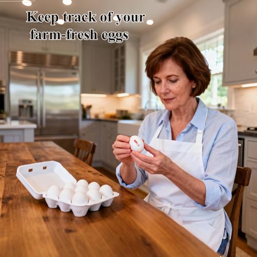 Egg Dater Kit with Date Stamp and Ink Pads for Farm Fresh Eggs | Easy Adjustable Month Day Stamp for Home Chicken Egg Mark Farm Office Shipping - size: 1 PACK