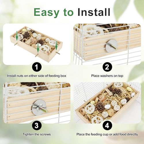 Bird Foraging Toys Box, Wooden Foraging for Bird,Wood Color, L | Wooden Foraging and Shredding Toy for Birds, Bird Box for Mental Stimulation - color: Wood Colour, size: Large
