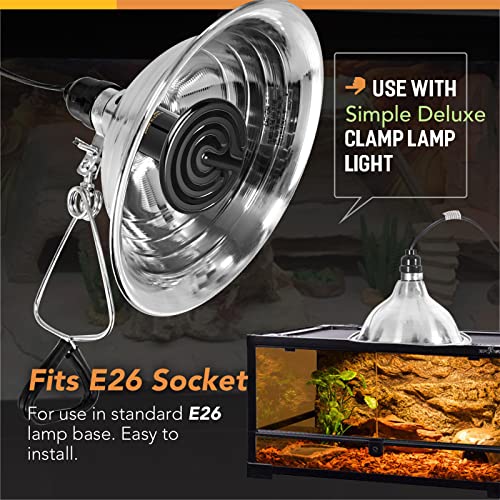 Simple Deluxe 250W Reptile Ceramic Heat Lamp Bulb Warm Emitter Brooder Coop Heater for Amphibian Pet & Incubating Chicken No Light Emitting, Snake/Lizard/Spider, 2-Pack - size: 250 Watts, style: D-137mm-2 Pcs