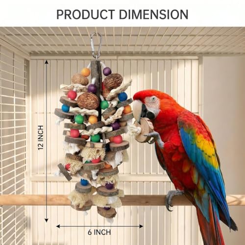 Parrot Chew Toys for Large Bird, Bird Toys with Natural Nuts Corn Loofah Wooden,Bird Chewing Toy for African Grey,Macaws,Conure,Cokatoos,Cockatiel,Amazon Parrots and Other Medium and Small Birds - style: Style B