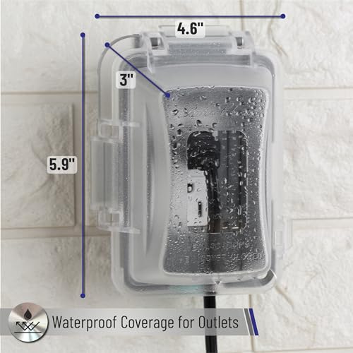 Bates Choice Weatherproof Electrical Outlet Cover, 2 Pack, 1-Gang, Outdoor Outlet Cover, Weatherproof, Outlet Cover Box - color: Clear, size: 2 Pack