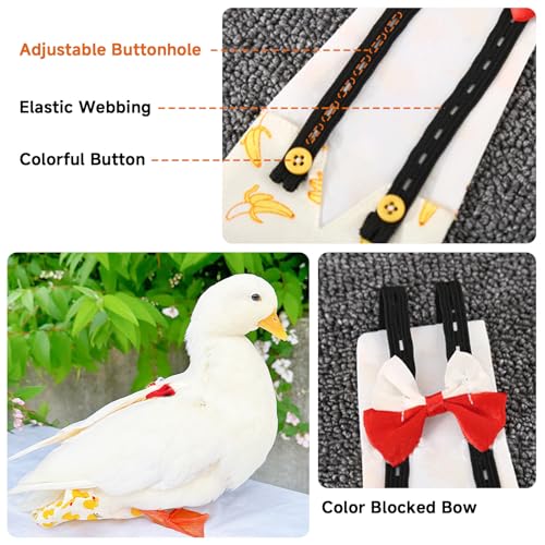 QBLEEV Pet Cole Duck Diapers for Baby Ducks, Chicken Diapers for Real Hens, Fashionable Duckling Nappy Poultry Cloth for Indoor Chick Goose Hen