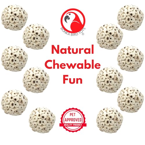 Bonka Bird Toys Mini Sola Atta Balls Foot Talon Craft Part Parrot Cage Toy Cockatiel, Conure, Caiques, and Similar Breeds (3892 Pack 12) - size: Pack 12