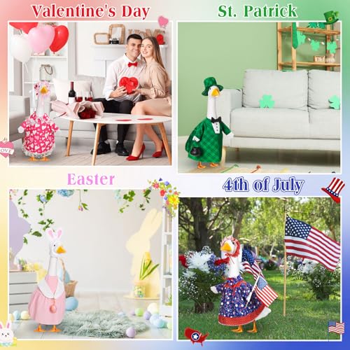8 Set Holiday Porch Goose Outfit for 23inch Statue, Seasonal Bundle - size: 23Inch, style: Basic Style