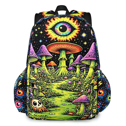 Art Mushroom Kids Backpack School Backpack Teens Bookbag for Girls Boys Hiking Camping Travel Sports - color: Art Mushroom