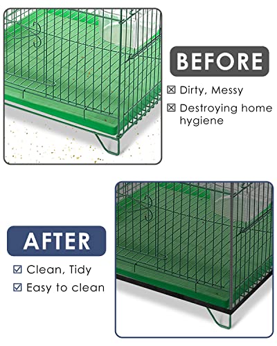 Bissap Bird Cage Seed Catcher, Universal Birdcage Net Nylon Adjustable Elastic Band Stretchy Skirts Mesh Cover for Parrot Cage Seed Guard (Not Include Birdcage)- Black - color: Black