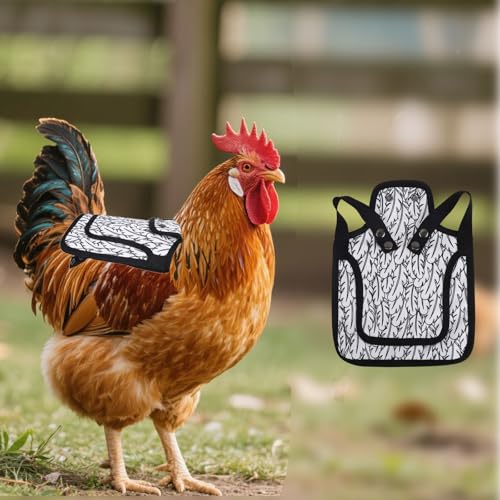 Chicken Saddle for Hens, Comfortable Polyester Hen Apron Waterproof Chicken Back Protector Poultry Feather Protection Vest for Small & Medium Hens Accessories