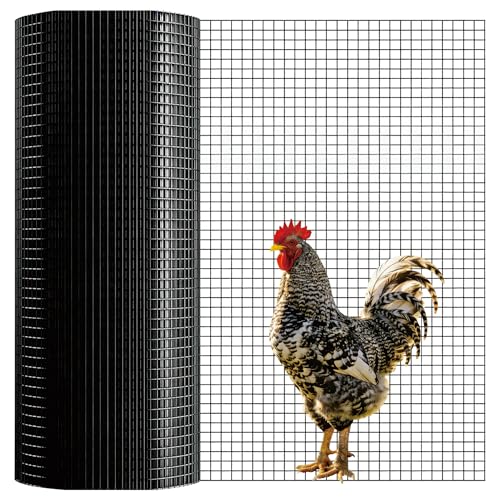Black Hardware Cloth, 48'' x 100' 1/2 inch 19 Gauge, Chicken Wire Fencing, Welded Wire Fencing, Wire Mesh Roll, Cage Wire, Garden Fencing, Wire Cloth, Animal Enclosure & Garden Protection