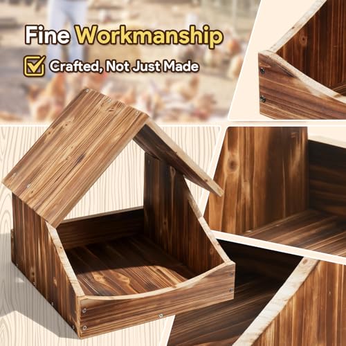 Chicken Nesting Boxes, 2 Pack Wall-Mounted Wooden Nesting Box, Specialized for Chicken Coops, Features a Cozy & Private Laying Space, Suitable for Chickens, Ducks and Other Poultry - color: 2 Pack