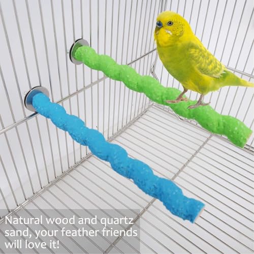 kathson 10PCS Bird Perch Parrot Stand Cage Accessories Natural Wooden Stick Paw Grinding Rough-surfaced Chew Toy for Cockatiels,Cockatoo,Lorikeet,Conure,Parakeet (Random Color,6.29inch) - size: 10PCS,6.29inch