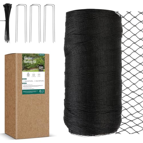 Bird Netting for Garden, Fetanten 26 x 50 FT Netting for Garden Protection | Heavy Duty Woven Bird Mesh Garden Netting for Vegetable Fruit Trees Blueberry Against Deer Chicken Poultry with Ties, Staples - size: 26 x 50FT