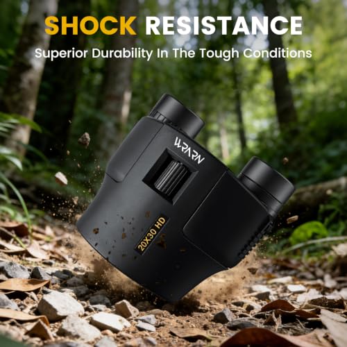 20X30 Compact Binoculars for Adults Bird Watching Travel, Black | High Power, Low Light Vision, Large Eyepiece Easy Focus for Sightseeing Hiking Camping Cruise Concert - color: Black