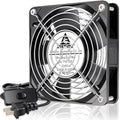 GDSTIME AXIAL 1225 Muffin 120V AC 120mm x 25mm High Speed Dual Ball Bearing | OFF/ON Switch, 110V 115V AC, 120x120x25mm, for DIY Cooling Ventilation Electronics Enclosures Cabinets Exhaust Projects - size: 120x120x25mm