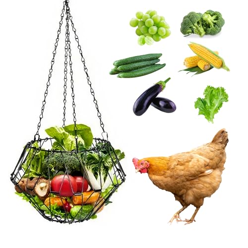 Hanging Chicken Feeder, Foldable Poultry Feeder Basket for Chicken Duck Coop, 1 Pcs - size: L-1 Pcs