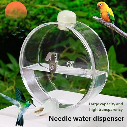 Round Shape Bird Drinker for Cage Mount Easy Refill Waterer Bottle 250ML Water Dispenser for Parrots Watering Essential Bird Drinking Bottle
