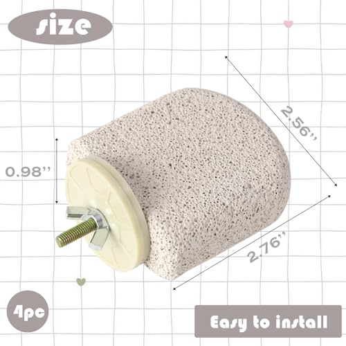 4pcs Bird Perch Stands Foot Claws Trimmer Beak Grinding Stone Parrot Climbing Chewing Toys Cage Accessories for Small Medium Birds Budgies Lovebird Conure (Small) - size: Small