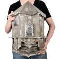 VIREESR Large Bat House for Outdoors,4-Chamber Castle Bat Box,200-Capacity | Cedar Wooden Bat House, Bat Boxes for Outside for Tree, 4 Chamber Attract Bats for Natural Mosquito, Distressed Wood - size: XL Distressed Wood