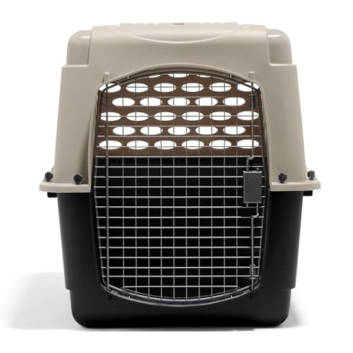 Petmate Vari Dog Kennel - Portable Dog Carriers & Crates for Large Dogs, Airline-Friendly, Durable Plastic, Pet Carrier For Home and Travel, 36 Inches, Taupe and Black - size: 36.0"L x 25.0"W x 27.0"H