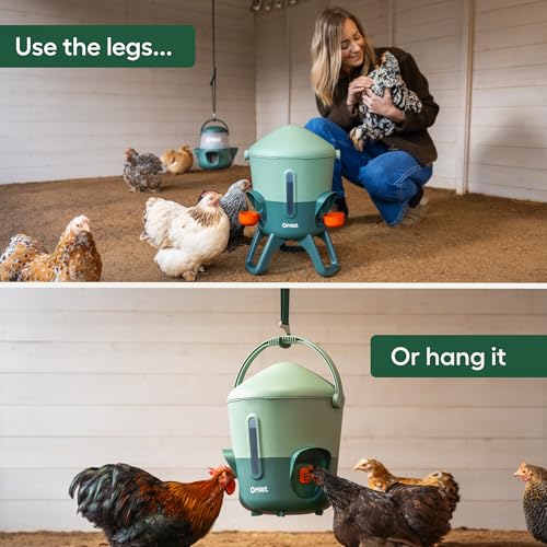 Omlet Insulated Chicken Waterer, 1.5 Gallon | Stay-Clean Automatic Water Dispenser for Chickens | BPA-Free | Anti-Roost Domed Lid | Includes 3 Cups & Nipples | Sage Green - color: Sage Green, size: 1.5 Gallon