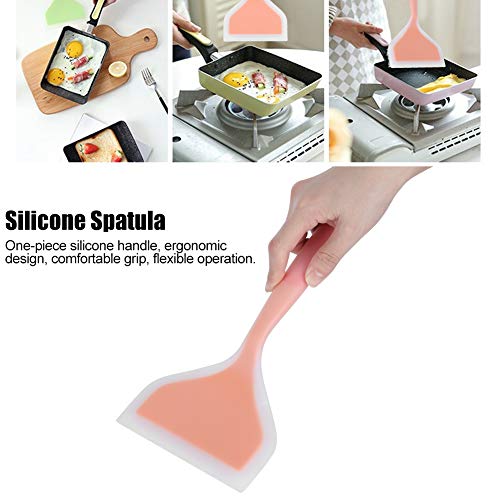 Silicone Pancakes Shovel Wide Spatula Turner, Soft Edge Turner - color: Orange,Green