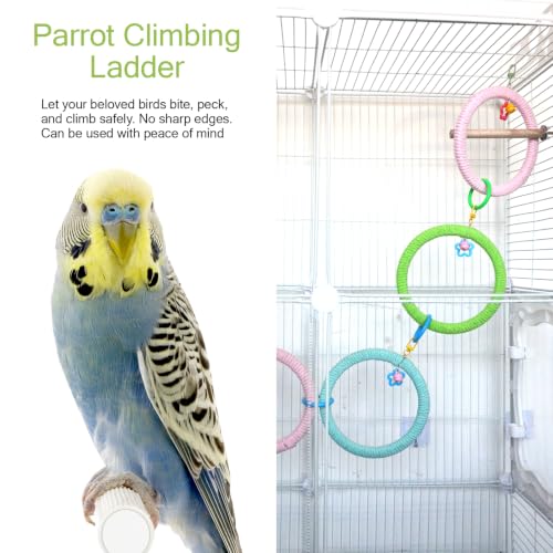 6-Ring Bird Swing Toy,Bird Swing for Cage,Hanging Bird Rope Perch Toy,for Parakeets, Lovebirds, Cockatiels, Sugar Glider Toys and Cage Accessories(DIYcolor) - color: DIYcolor