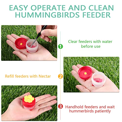 Zopeal 4 Pieces Hummingbird Hand Feeder Adjustable,Ring and Wrist Style | Wrist Strap for Hands-free Feeding, Flower Perch with Ring-style Port, Clear Container for Outdoor Hummingbird Watching - color: Ring and Wrist Style