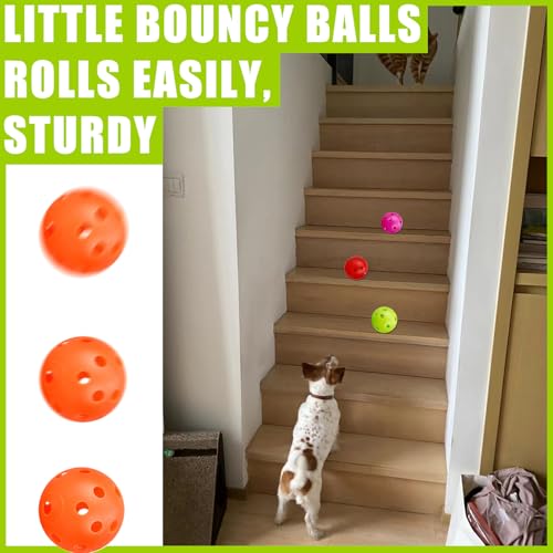 12Pcs Cat Ball Toy, Low Noise No Bells Holey Plastic Cat Balls, Funny Interactive Cats Toys for Indoor Cats, Firm Toy Balls for Kitten Puppy Ferret Bird (1.65") - color: 12/Pack, Plastic Balls