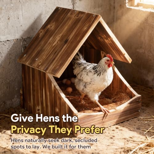 Chicken Nesting Boxes, Wall-Mounted Wooden Nesting Box,Specialized for Chicken Coops, Features a Cozy & Private Laying Space, Suitable for Chickens, Ducks and Other Poultry - color: 1 Pack