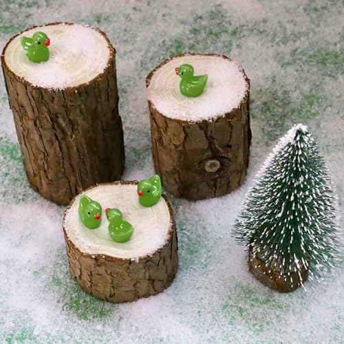 100 Pcs Mini Resin Ducks Tiny Ducks Miniature Duckies Bulk Figures for Garden Micro Landscape Home Prank Game Micro Landscape Aquarium Dollhouse Ornament DIY Handmade School (Green) - color: Green