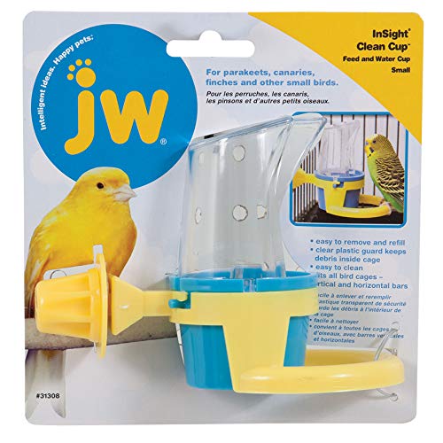 JW Pet Bird Cage Clean Cup Feeder & Water Cup Bird Accessory, Small (Assorted Colors) - size: Small