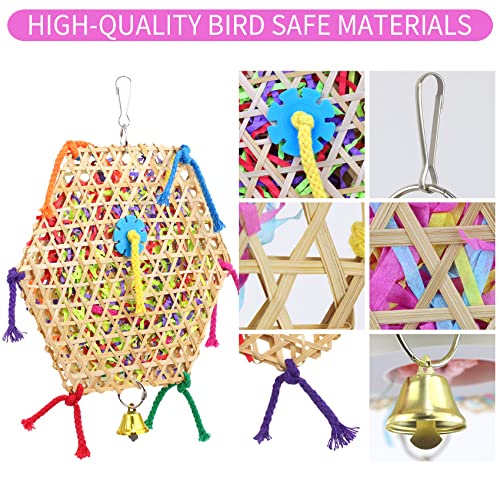 Bird Parrot Toys，2 Pack Bird Hanging Foraging Shredder Toys for Small Medium Small Bird Conure Cockatiel Parrotlet Lovebird Budgie | Hanging Parrot Toys for Small and Medium Birds: Budgies, Cockatiels, Conures, Lovebirds, and Parrotlets