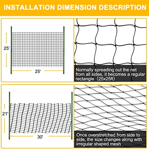 BSTPCOO Chicken Netting 25'x25', with 1" Mesh Bird Netting for Chicken Coop | Heavy Duty Nylon Netting, Poultry Netting Over Chicken Run, Garden Net for Blueberry Bushes, Fruit Trees and Vegetable - size: 25'×25'-1''