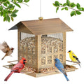 Bird Feeder, Heavy Duty Metal Wild Bird Feeders for Outdoors Hanging - color: Bronze